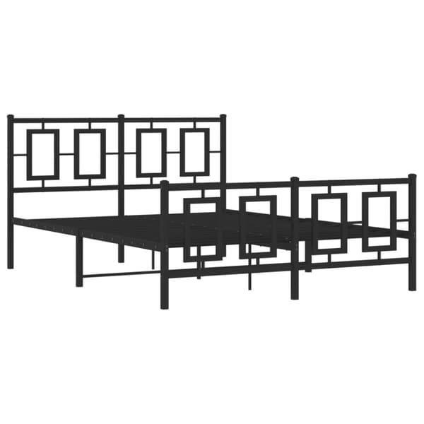 sengeramme med sengegavl og fodgærde 135x190 cm metal sort