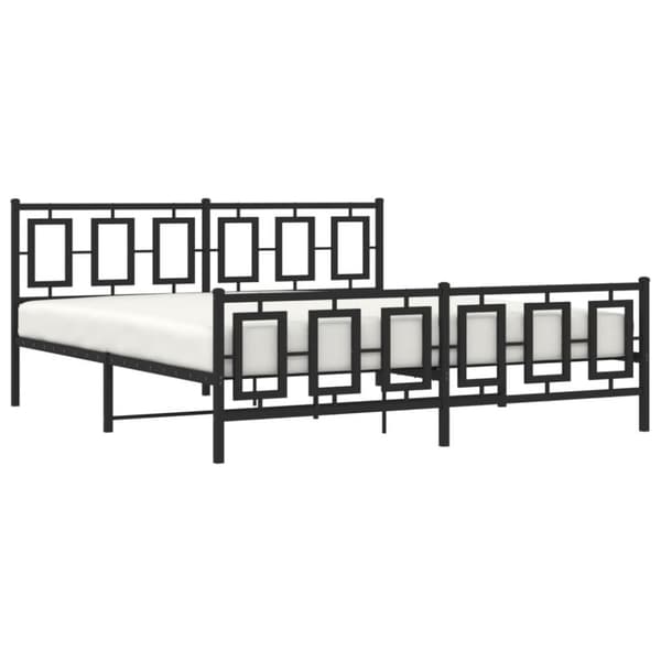 sengeramme med sengegavl og fodgærde 183x213 cm metal sort