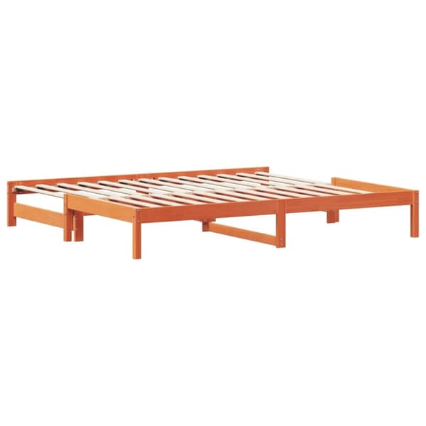 Vuodesohva rullilla vahanruskea 80x200 cm täysi mänty