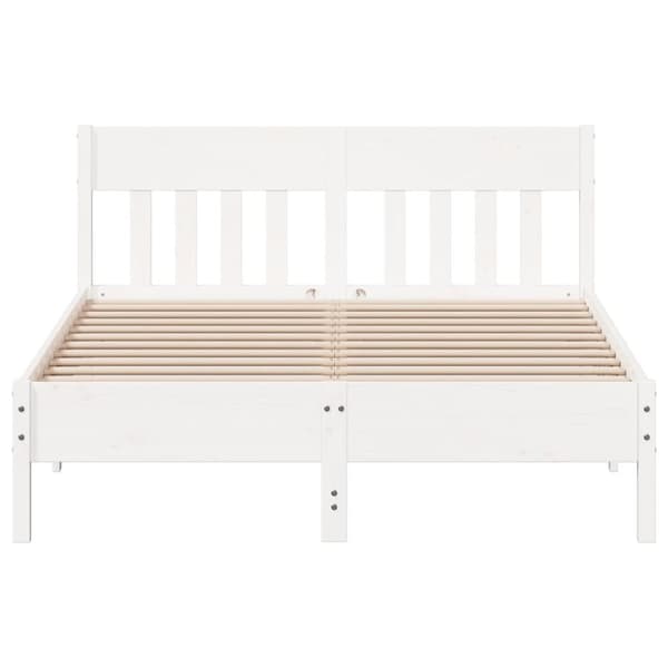 sengeramme uden madras 160x200 cm massivt fyrretræ hvid