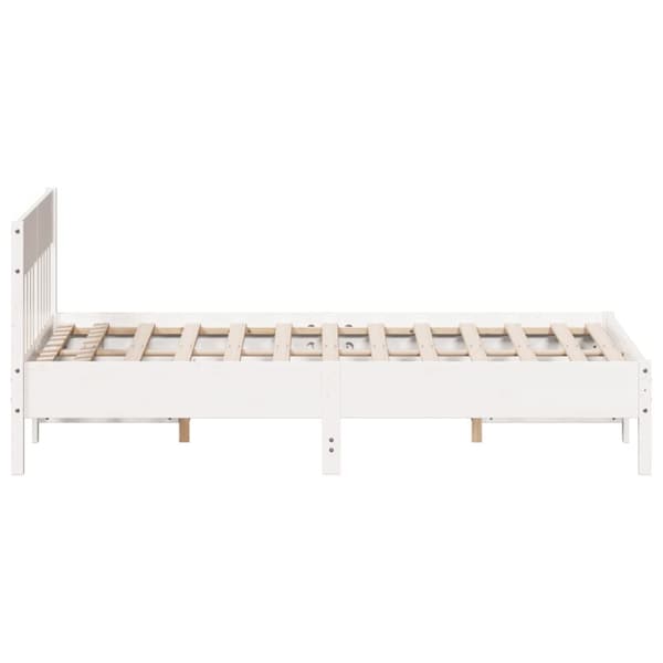 sengeramme uden madras 160x200 cm massivt fyrretræ hvid
