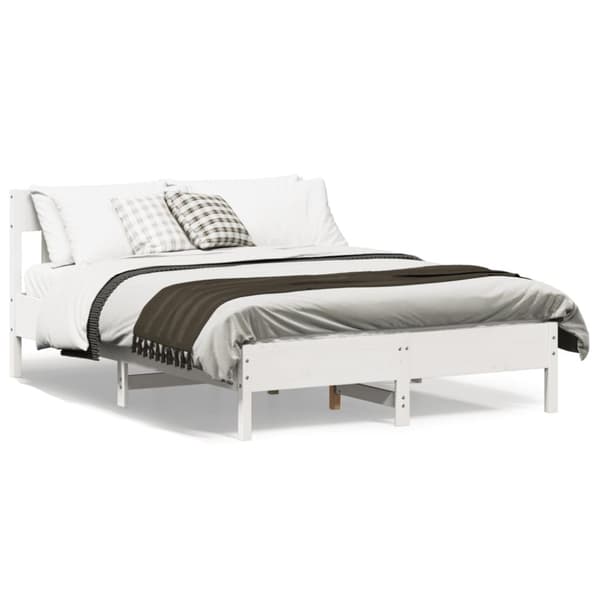 sengeramme uden madras 160x200 cm massivt fyrretræ hvid