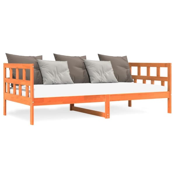 daybed uden madras 90x200 cm massivt fyrretræ gyldenbrun