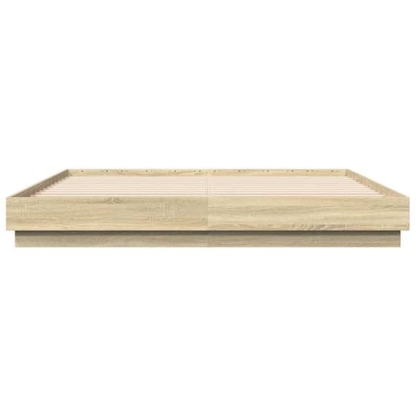 sengeramme med LED-lys 180x200 cm sonoma-eg