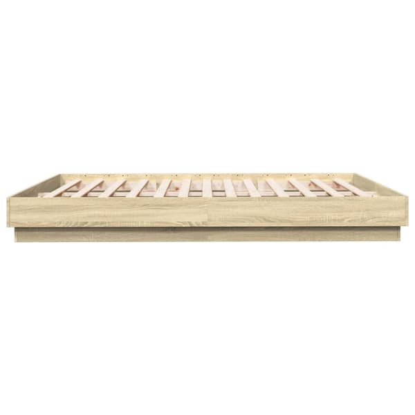 sengeramme med LED-lys 180x200 cm sonoma-eg