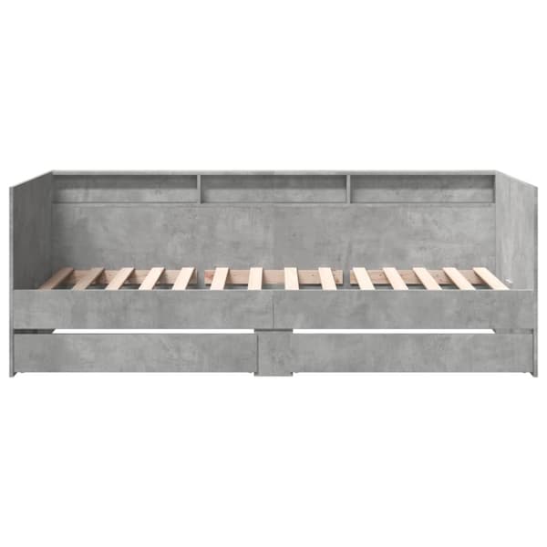 daybed med skuffer 75x190 cm konstrueret træ betongrå