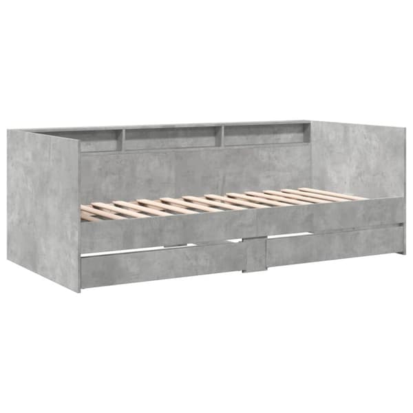 daybed med skuffer 75x190 cm konstrueret træ betongrå