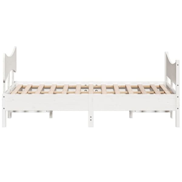 Sängram utan madrass vit 140x190 cm massiv furu