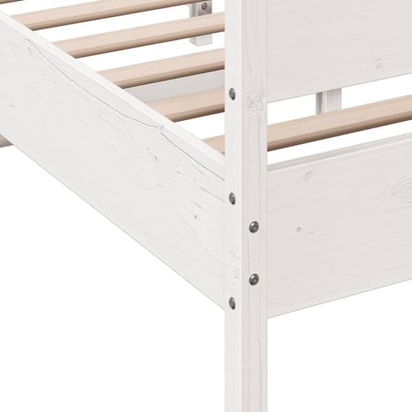 Sängram utan madrass vit 140x190 cm massiv furu