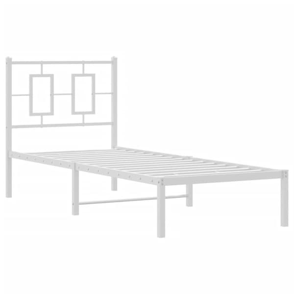 Metallisängynrunko ilman patjaa päätylevy valkoinen 75x190 cm