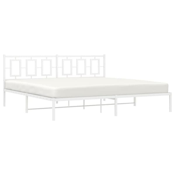 sengeramme med sengegavl 193x203 cm metal hvid