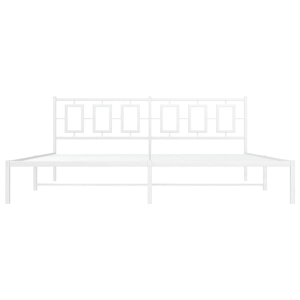 sengeramme med sengegavl 193x203 cm metal hvid