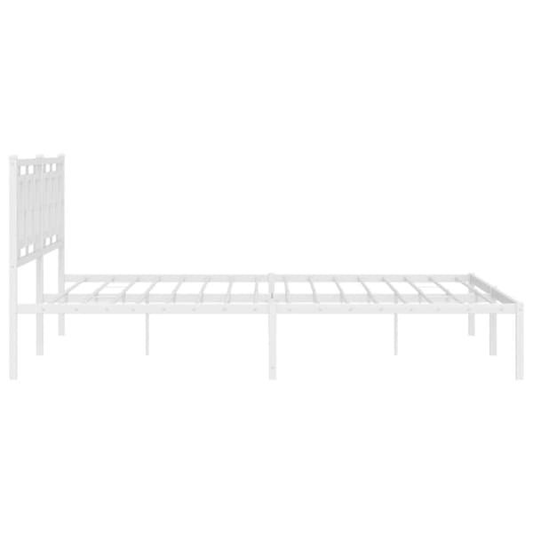 sengeramme med sengegavl 193x203 cm metal hvid