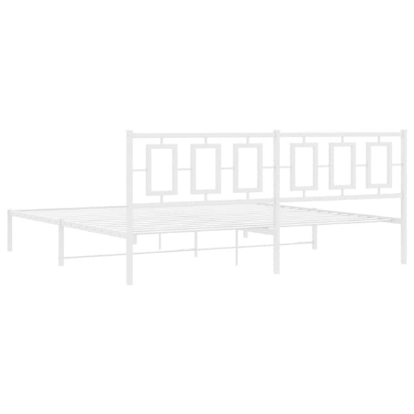 sengeramme med sengegavl 193x203 cm metal hvid
