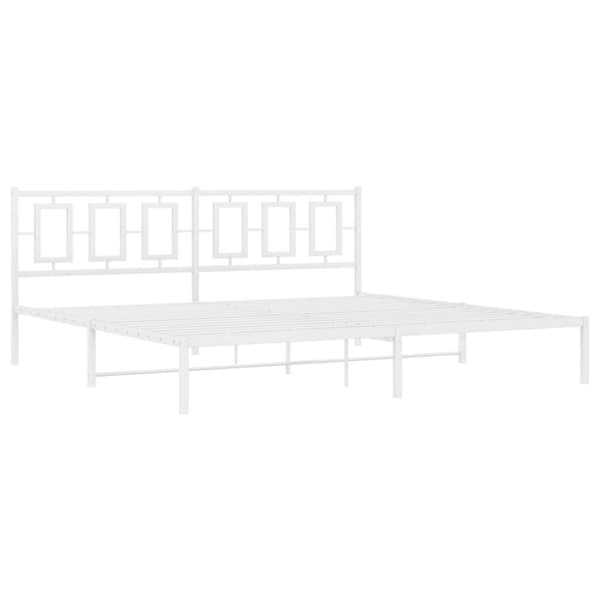sengeramme med sengegavl 193x203 cm metal hvid