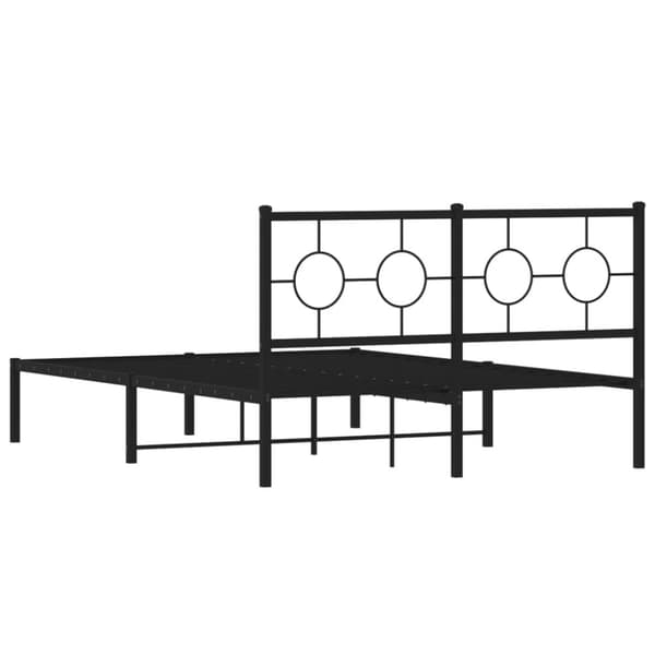 sengeramme med sengegavl 140x190 cm metal sort