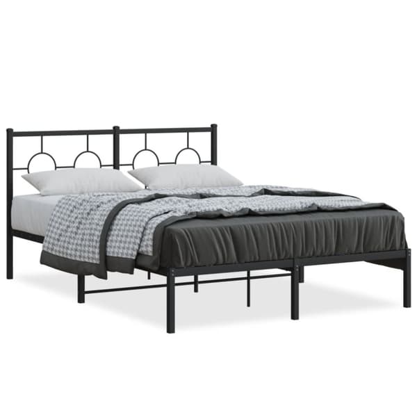 sengeramme med sengegavl 140x190 cm metal sort