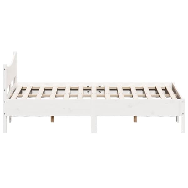 sengeramme uden madras 140x190 cm massivt fyrretræ hvid