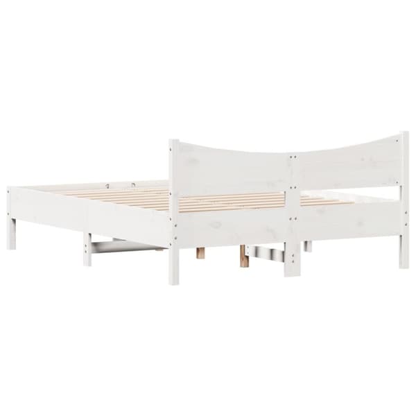 sengeramme uden madras 140x190 cm massivt fyrretræ hvid