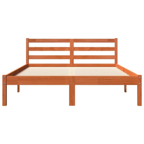sengeramme uden madras 140x190 cm massivt fyrretræ gyldenbrun