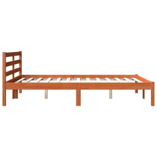 sengeramme uden madras 140x190 cm massivt fyrretræ gyldenbrun