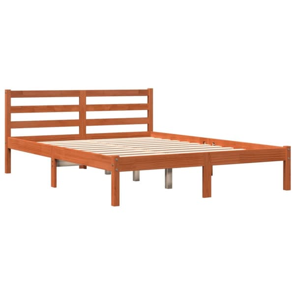 sengeramme uden madras 140x190 cm massivt fyrretræ gyldenbrun
