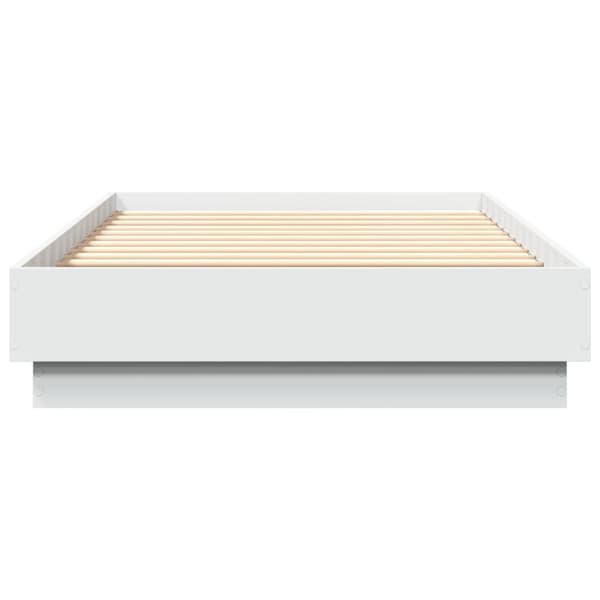 Sängram med LEDs vit 90x190 cm