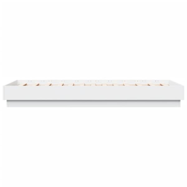 Sängram med LEDs vit 90x190 cm