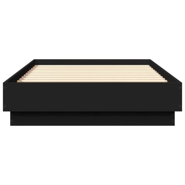 Sängynrunko LED-valoilla musta 75x190 cm