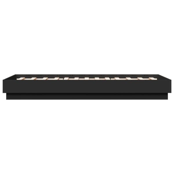 Sängynrunko LED-valoilla musta 75x190 cm