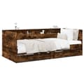 Miniatyrbillede 1 af 10: daybed med skuffer 75x190 cm konstrueret træ røget eg