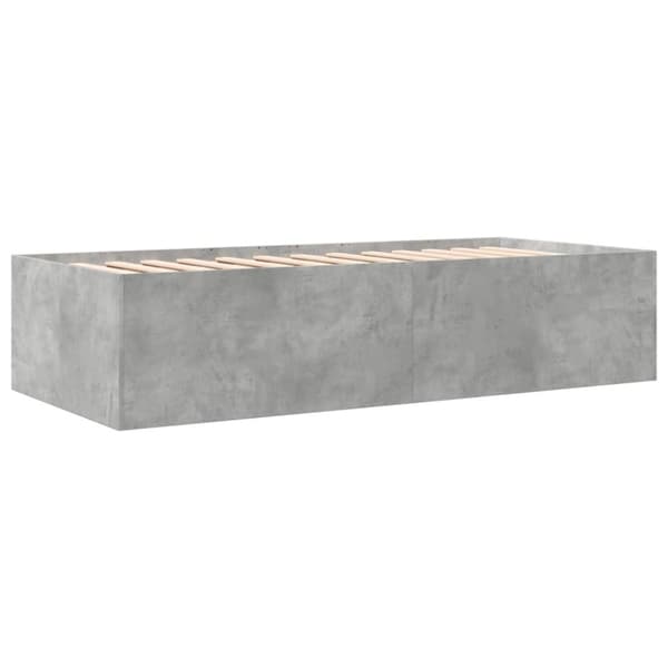 Vuodesohva laatikoilla betoninharmaa 75x190 cm tekninen puu