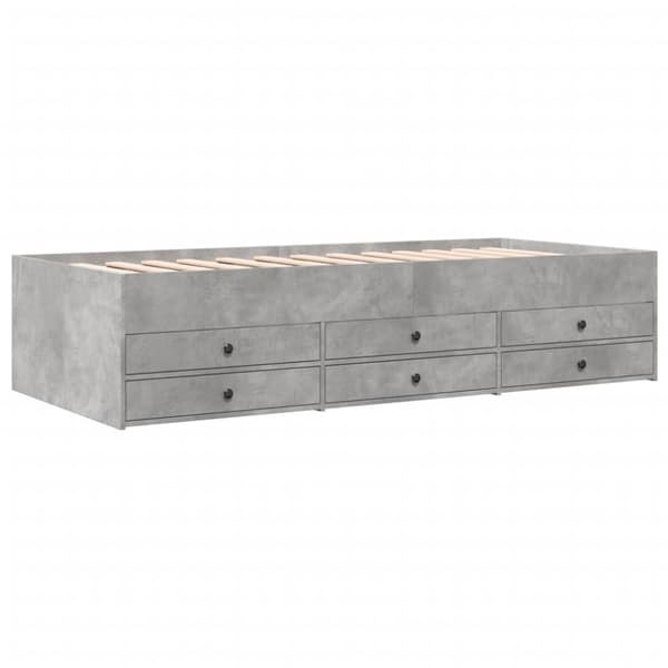 Vuodesohva laatikoilla betoninharmaa 75x190 cm tekninen puu
