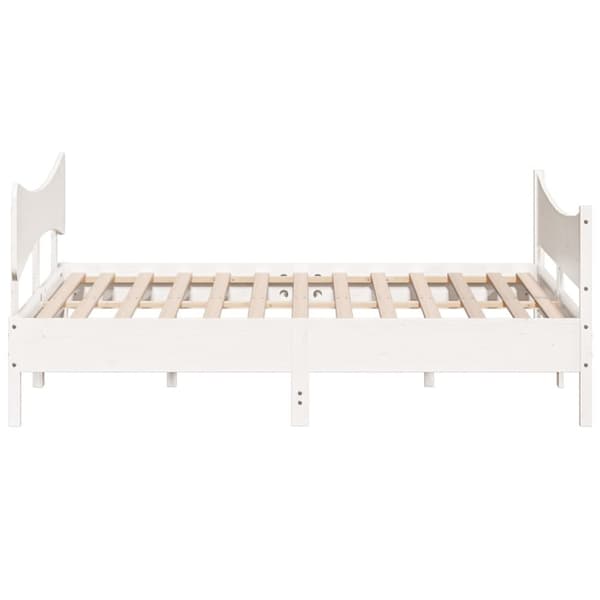 sengeramme uden madras 200x200 cm massivt fyrretræ hvid
