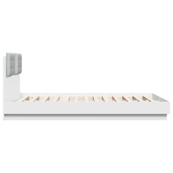 sengeramme med sengegavl 120x200 cm konstrueret træ hvid