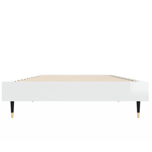 sengeramme 75x190 cm konstrueret træ hvid højglans