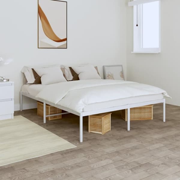 sengeramme 150x200 cm metal hvid
