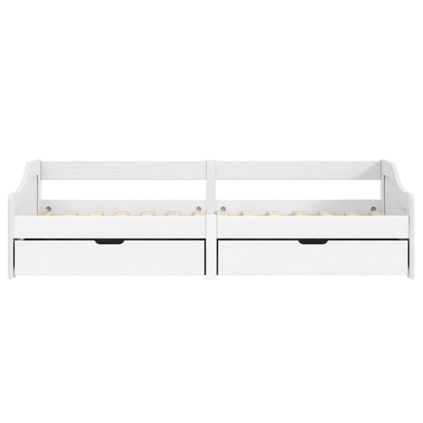 daybed med to skuffer IRUN hvid 90x200 cm massivt fyrretræ