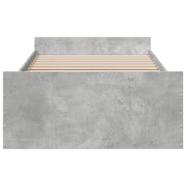 sengeramme med skuffer 75x190 cm konstrueret træ betongrå