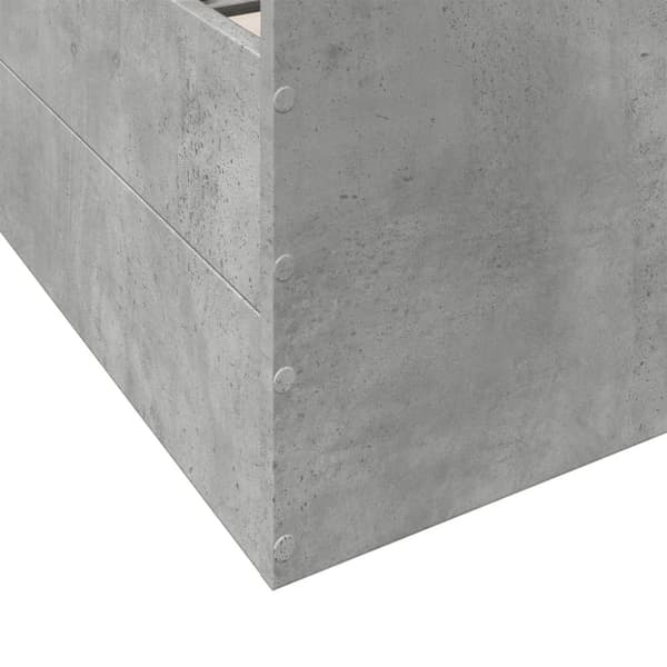 sengeramme med skuffer 75x190 cm konstrueret træ betongrå