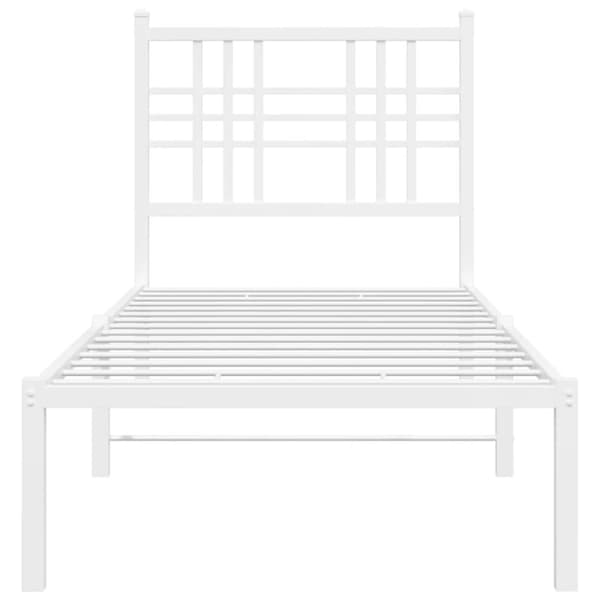 sengeramme med sengegavl 80x200 cm metal hvid