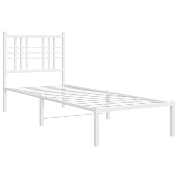 sengeramme med sengegavl 80x200 cm metal hvid