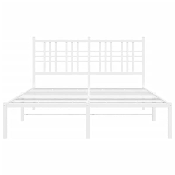sengeramme med sengegavl 135x190 cm metal hvid