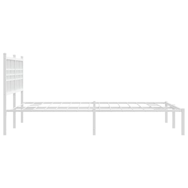 sengeramme med sengegavl 135x190 cm metal hvid
