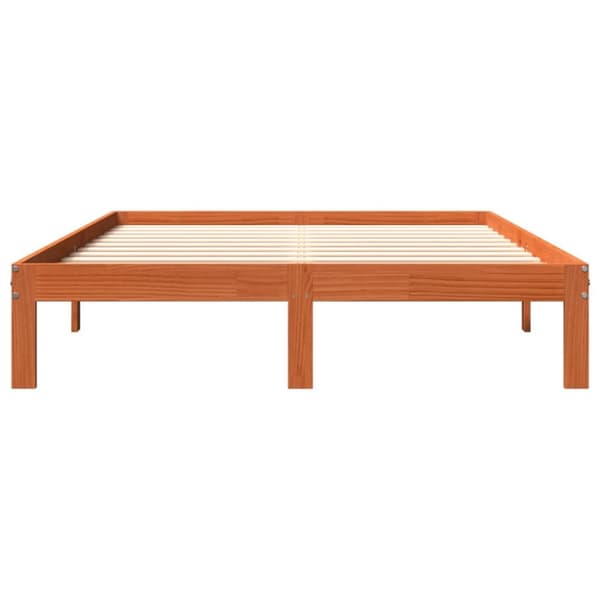 sengeramme uden madras 140x190 cm massivt fyrretræ gyldenbrun