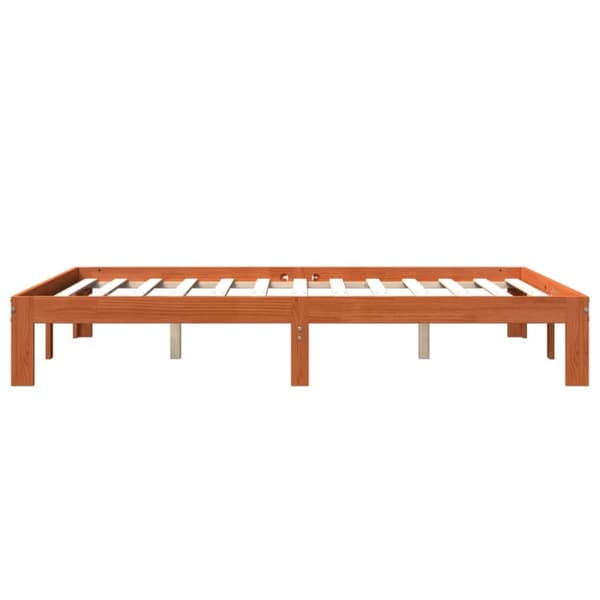 sengeramme uden madras 140x190 cm massivt fyrretræ gyldenbrun