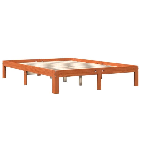 sengeramme uden madras 140x190 cm massivt fyrretræ gyldenbrun