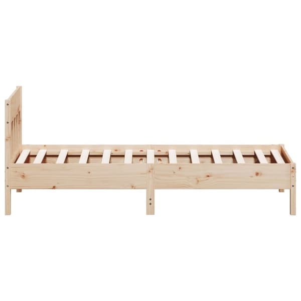 sengeramme uden madras 75x190 cm massivt fyrretræ