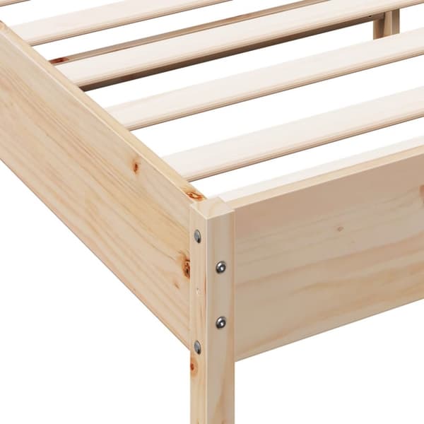 sengeramme uden madras 75x190 cm massivt fyrretræ