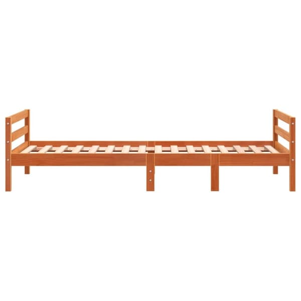 Sängynrunko ilman patjaa vahanruskea 90x190 cm täysi mänty